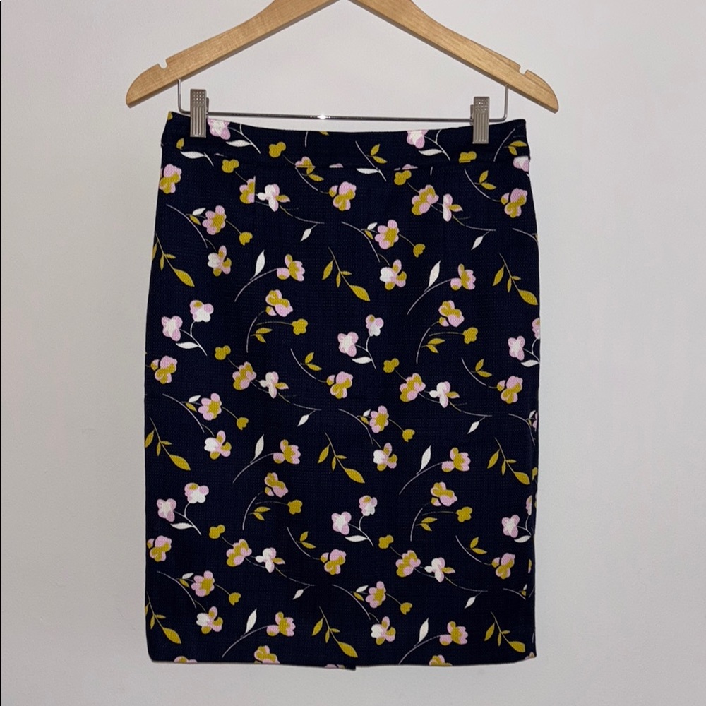Boden Blue and Yellow Pencil Skirt, knee length